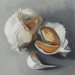 oil painting of garlic