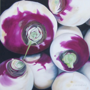 oil painting of turnips, kitchen art