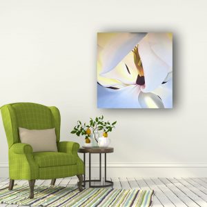 original oil painting of a magnolia flower. floral art,