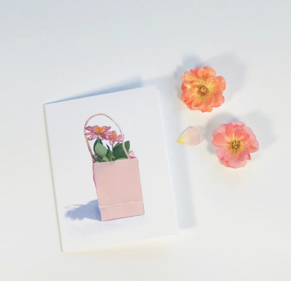 Zinnia for One folded note card